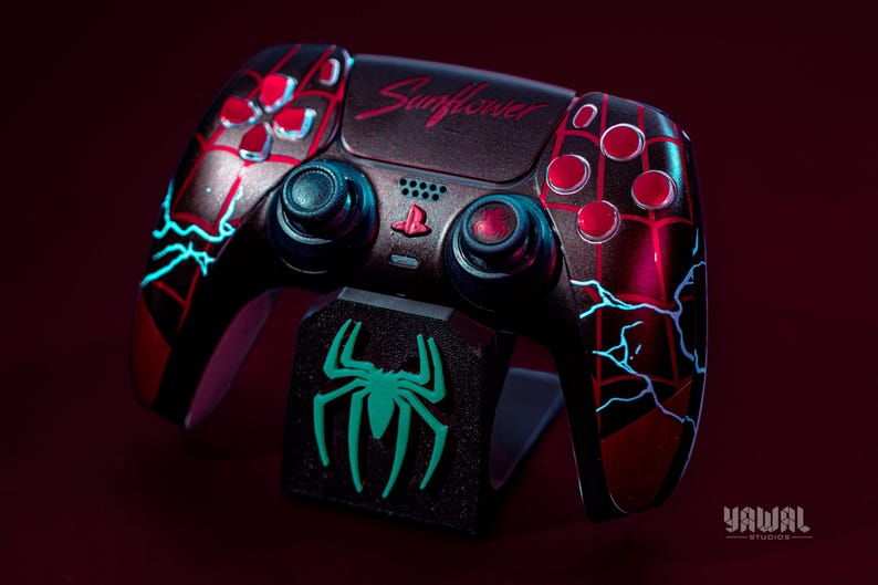 Spider-man Miles Morales PS5 Controller Skin - Premium Metallic Gloss ...