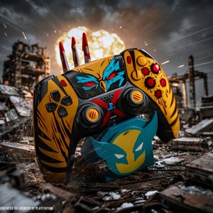 Wolverine Logan PS5 DualSense skin – Custom Controller look alike Front and back Vinyl Wrap Decal