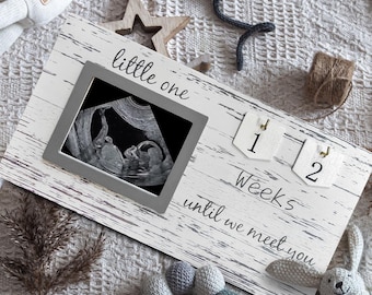 Pregnancy Countdown Frame: Ultrasound Picture Keepsake, Baby Announcement Gift