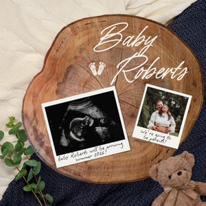 Digitale zwangerschapsaankondiging | Rustieke echografie onthullen | Bewerkbare Baby Reveal-sjabloon | Baby Surprise-onthulling | 2e of 3e baby