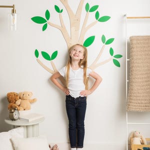 Lehrtafel für Wachstum aus Holz für Kinder, Baum Design, | Spielzimmer Wand Dekor, Kinderzimmer Dekor Dekoration Wand Kunst