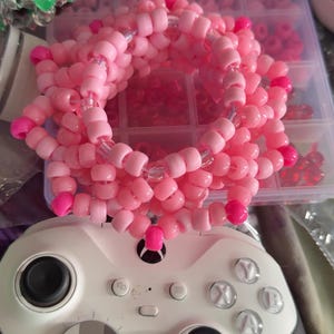Pink mandala Kandi cuff