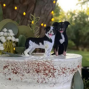 Personalized Custom Dog Wedding Cake Topper, Pet Cake Topper, Dog Birthday, Cat Cake Topper, Anniversary Pet, Dog Figurines, Dog&#39;s Birthday