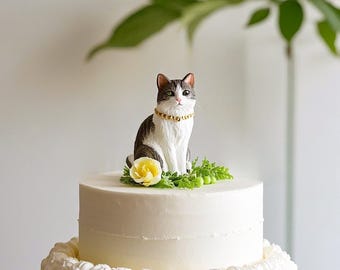 Personalized Custom Cat Wedding Cake Topper,Cat Figurines,Cat Cake Topper,Cat cake topper Miniature,Cat Lover&#39;s Anniversary ,Cats birthday