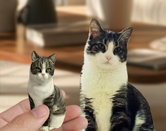 Escultura de gato personalizada: Memorial personalizado para mascotas, adorno para tarta de boda