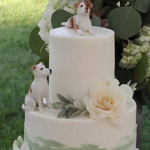 Gepersonaliseerde aangepaste hond bruidstaart topper, huisdier taarttopper, hond verjaardag, kat taarttopper, aangepast hond gedenkbeeldje