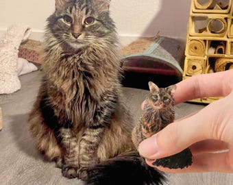Aangepaste huisdiertaarttopper: handgemaakte polymeerklei kat of hond