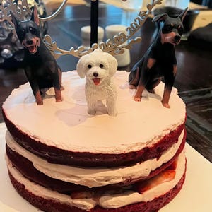 Personalized Custom Dog Wedding Cake Topper, Pet Cake Topper, Pets Birthday, Cat Cake Topper, Anniversary Pet, Dog Figurines