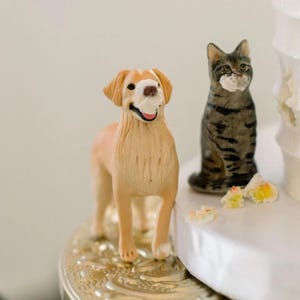 Topper per torta nuziale a forma di cane, topper per torta nuziale personalizzata per animali domestici, decorazioni per matrimonio regalo di anniversario