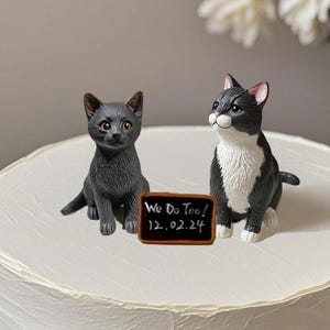 Personalized Custom Cat Wedding Cake Topper,Cat caketopper Miniature,Cat Cake Topper,Cat Figurines,Cat Lover's Anniversary ,Cats birthday