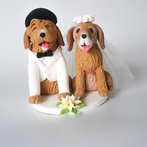 Personalized Custom Dog Wedding Cake Topper,Dog Figurines,Dog Cake Topper,Dog caketopper Miniature,Dog Lover&#39;s Anniversary ,Dog birthday