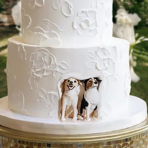 Gepersonaliseerde aangepaste hond bruidstaart topper, huisdier verjaardagstaart topper, dierentaart, hond bruidstaart topper, kat bruidstaart topper