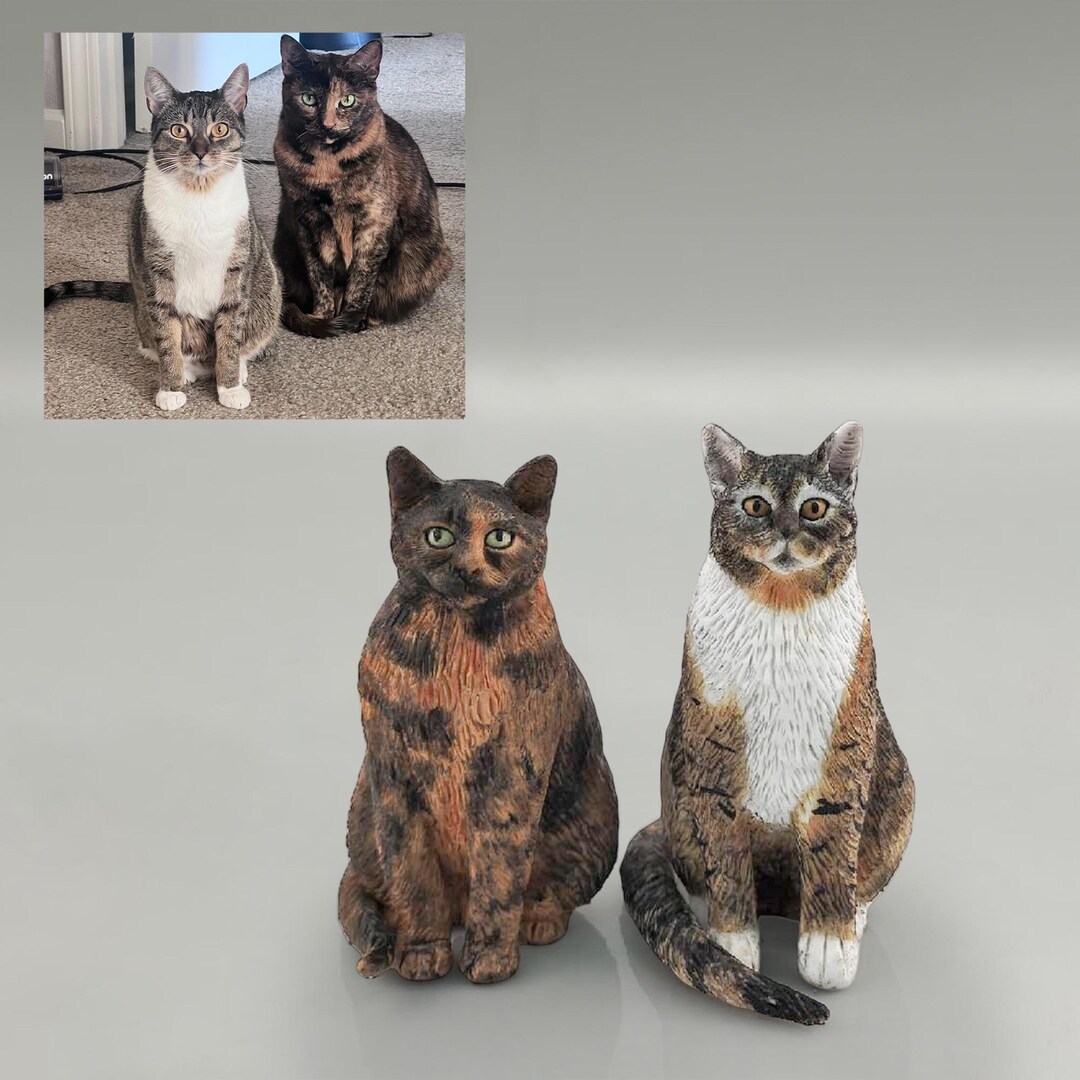 Personalized Cat Cake Topper: Custom Polymer Clay Pet Sculpture - Etsy