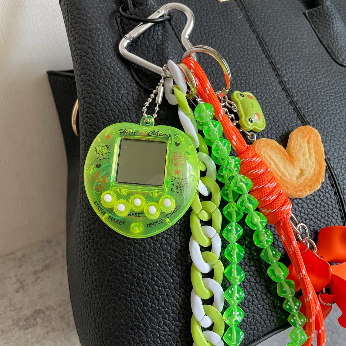 Keychain Y2k Rope Green Rope Bag Charms,stylish Bag Charm,y2k Rope Purese Charm Bag ...