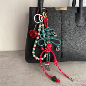 Christmas Rope Chain Bag Charms,Stylish Bag Charm,Y2k Rope Purese Charm Bag Keychain Accessories