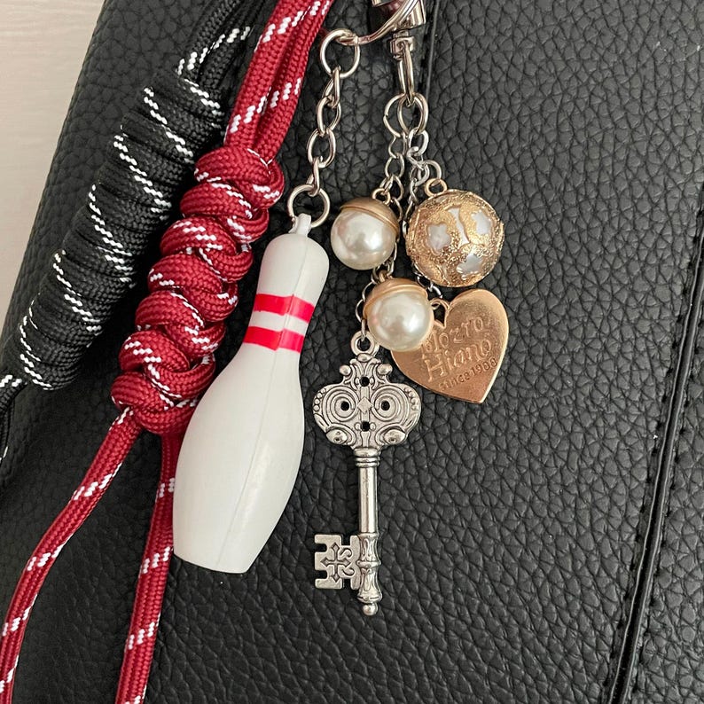 Key Charm Two Ropes Trending Rope Bag Charms for Purse,stylish Bowling Keyring Bag Charm ...