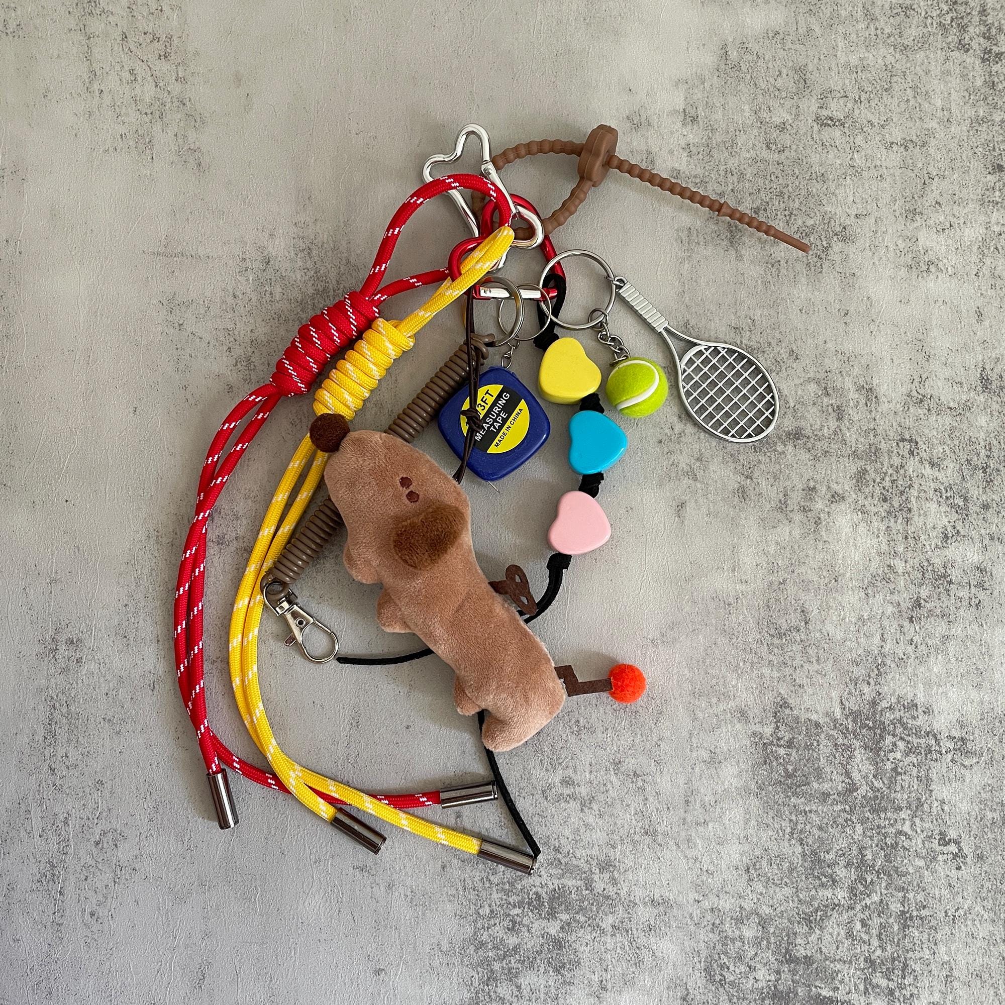 Keychain Y2k Rope Rope Bag Charms,stylish Plush Keychain Bag Charm,y2k Rope Purese Charm ...