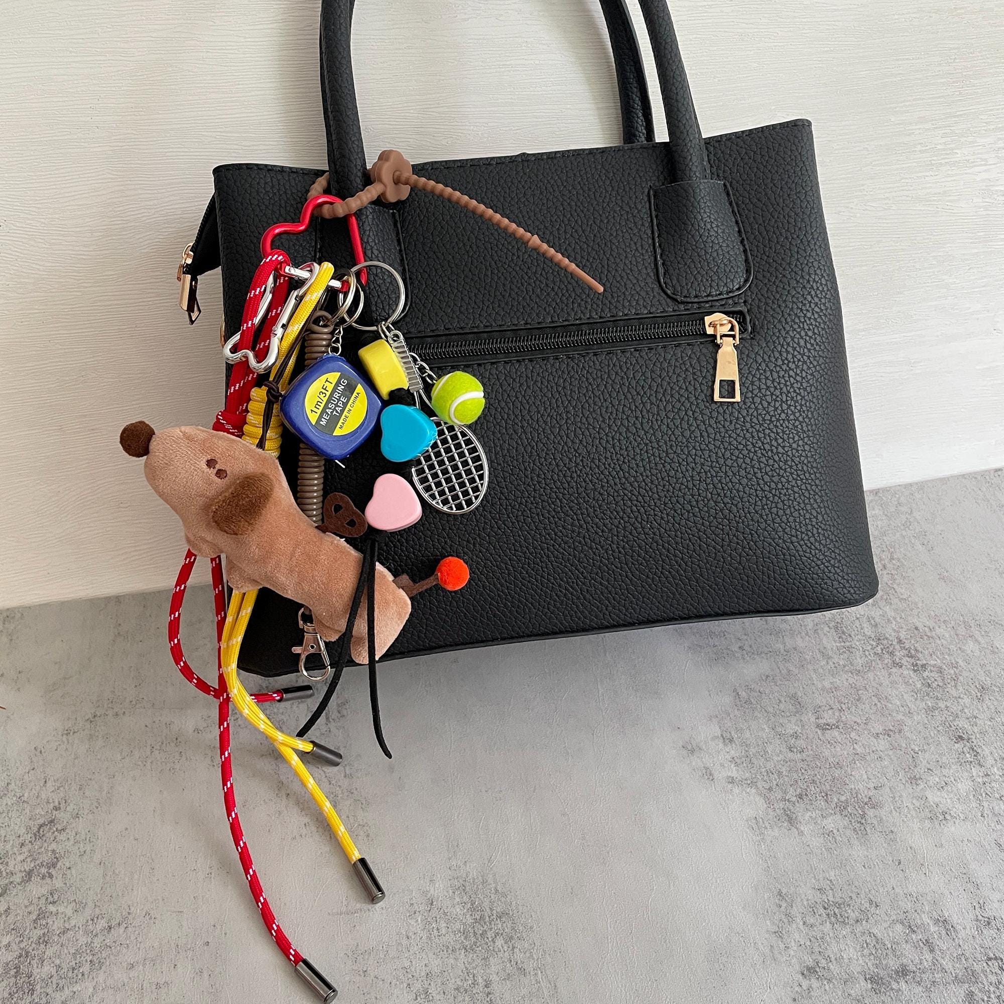 Keychain Y2k Rope Rope Bag Charms,stylish Plush Keychain Bag Charm,y2k Rope Purese Charm ...