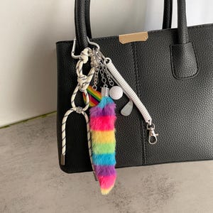 Rainbow Tail Rope Bag Charms,Stylish Bag Charm,Y2k Rope Purese Charm Bag Keychain Accessories