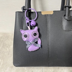 Leren handgemaakte kattenbedel: schattige sleutelhanger, tasbedelaccessoires, cadeau voor haar