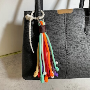 Rope Tassel Bag Charms,Stylish Bag Charm,Y2k Rope Purese Charm Bag Keychain Accessories
