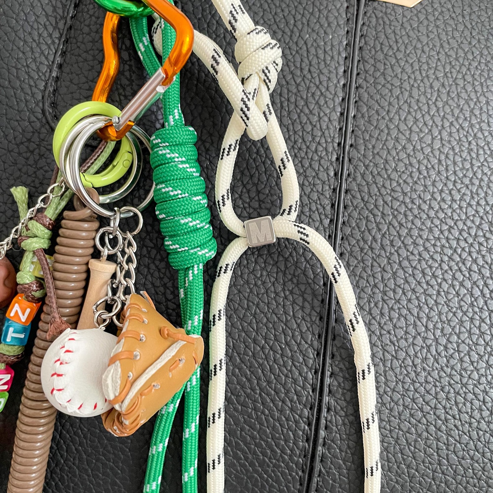 Keychain Y2k Rope Y2k Rope Bag Charm: Green & White Keychain Accessories - Etsy
