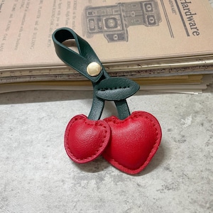 Leather Cherry Charms Accessories Bag Charm Part