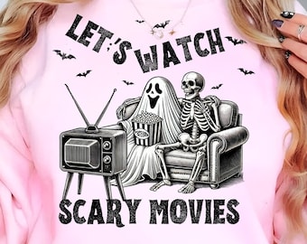 Spooky Movie Social Club PNG, Funny Halloween Ghost Png, Spooky Season Png, Let's Watch Scary Movie, Trendy Halloween, Retro Halloween Png