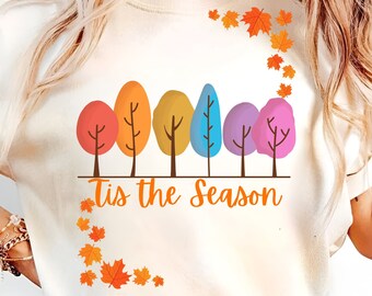 Tis the Fall Season Png, Fall Trees Leaves Png, Vintage Fall Png, Retro Fall Vibes Png,Hello Fall Png, It's Fall Y'all Png, Autumn Vibes Png