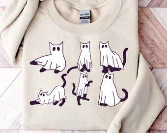 Halloween Ghost Cats Png, Black Ghost Cats Png, Cat Lover Ghost Png, Halloween Cat Mom PNG, Spooky Cats Png, Cat Person Png, Cats Lover Png