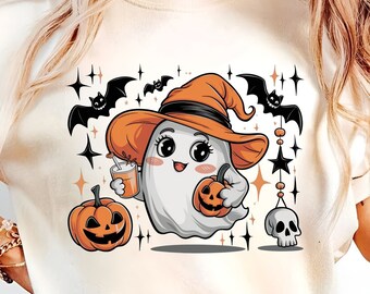 Spooky Season Png, Halloween Png, Cute Ghost Png, Coffee Png, Bougie Png, Boojee Ghost, Here for the Boos , Halloween Ghost Png, Sublimation