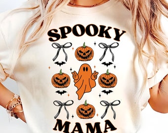 Spooky Mama PNG, Spooky Season Png, Coquette Halloween Png, Retro Halloween Png, Spooky Vibes Png, Fall Png, Halloween Shirt Sublimation