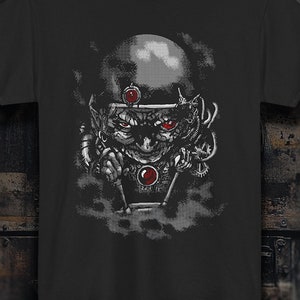 Steampunk Goblin Controller T-Shirt - Dark Fantasy Design - Unique Sci-Fi Tee with Red-Eyed Goblin Leader - Cyber T-Shirt - Fantasy T-Shirt