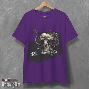 Camiseta de arte gótico de criatura tiránida para fanáticos de la ciencia ficción y la fantasía - Camiseta de calavera de terror de ciencia ficción oscura - Regalo único con diseño de terror imagen 2