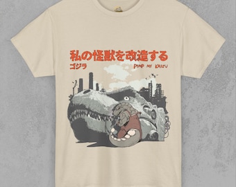 Camiseta Pimp My Kaiju - Camiseta de reptil gigante - Camiseta de arte kaiju japonés - Camiseta de ciencia ficción geek - Camiseta de monstruo