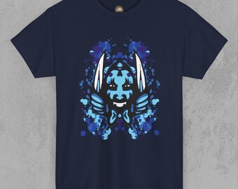 Camiseta de Demonio de Fuego Psicodélico: Diseño abstracto de simetría ardiente, camiseta con arte ilusorio único, camiseta ambigua
