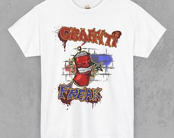 Graffiti Freak T-Shirt - Urban Street Art Style T-Shirt - Bold Streetwear Bekleidung - Einzigartiges Art T-Shirt - Alternative Mode T-Shirt