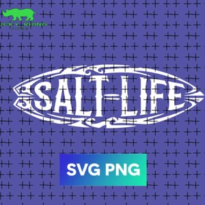 Salt Life Surfbrett Ocean Beach Design Digitale Datei