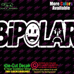 Bipolar Disorder Mental Funny Woman Wife Girlfriend Man Vinyl Decal Sticker