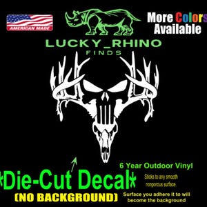 Punisher Deer Skull Car Window Vinyl Decal Bumper Sticker
