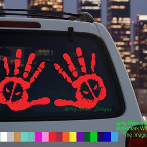 2 Hand Deadpool Wave Truck Car Decal Sticker Funny Off Road 4x4 Window Vinyl