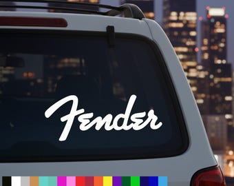 Fender Guitar Music Electric Emblem Badge Car Window Vinyl Decal Bumper Sticker