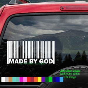 Autocollant code-barres Made By God, pare-chocs de fenêtre de camion de voiture JDM drôle