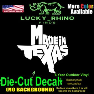 Made in Texas State USA Car Window Vinyl Decal Bumper Sticker