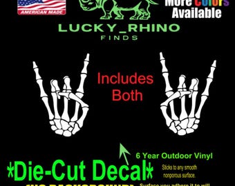 Skull Hands Rock n Roll Car Window Vinyl Decal Bumper Sticker