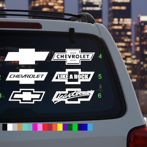 Chevy Chevrolet Bowtie Truck Silverado autoruit vinyl decal bumpersticker