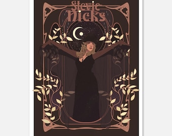 Stevie Nicks Nouveau Illustrated Poster