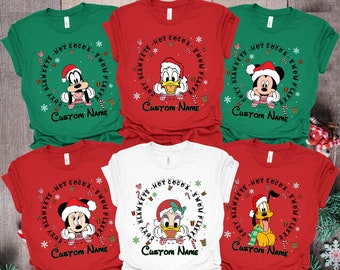Disney kerstshirt, aangepast Disney familie kerstshirt, Mickey Minnie kerstshirt, aangepaste familie Disney T-shirts, kerst familie T-shirt