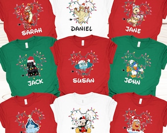 Disney Trip 2026 Christmas, Family Christmas Matching Shirt, Christmas Gift, Custom Characters Xmas Shirts, Christmas Party Shirt