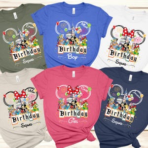 Custom Disney Family Birthday Shirt, Disney Birthday Girl Shirt, Disney Birthday Boy Shirt, Disney Birthday Squad Shirt, Mickey Minnie Shirt